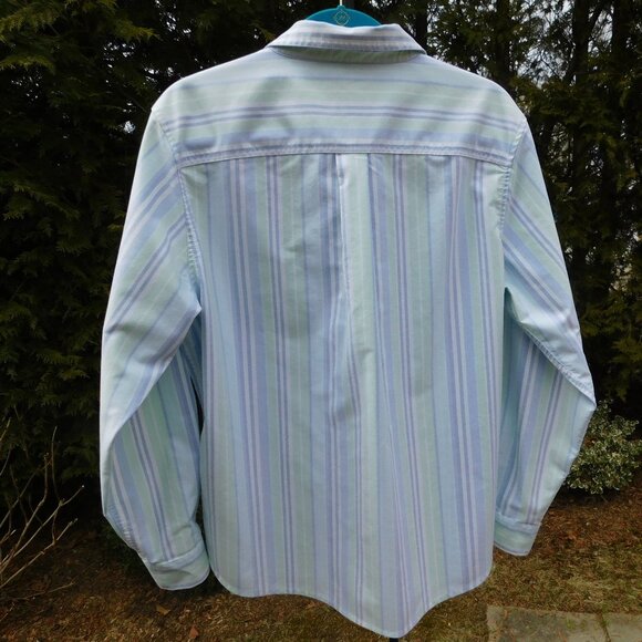 L.L.Bean Striped Oxford Buttondown Top with Chest Pocket - Picture 3 of 3